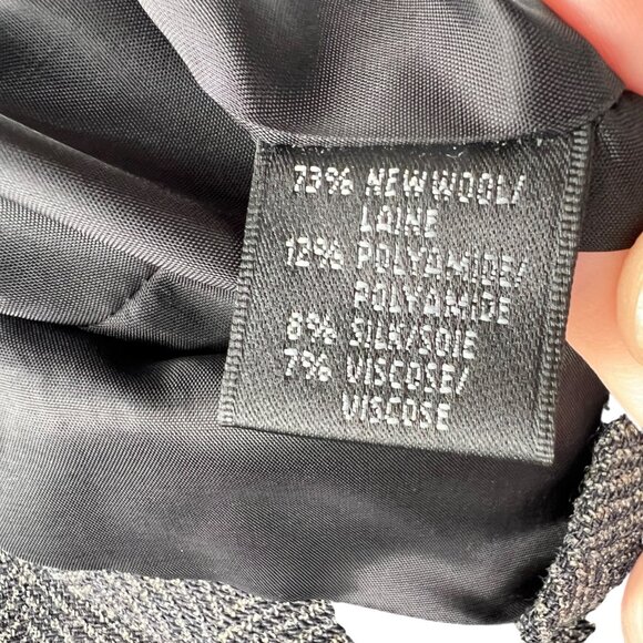 Lafayette 148 New York Herringbone Wool Blend Blazer Single Button Gray Size 4 - Picture 9 of 11